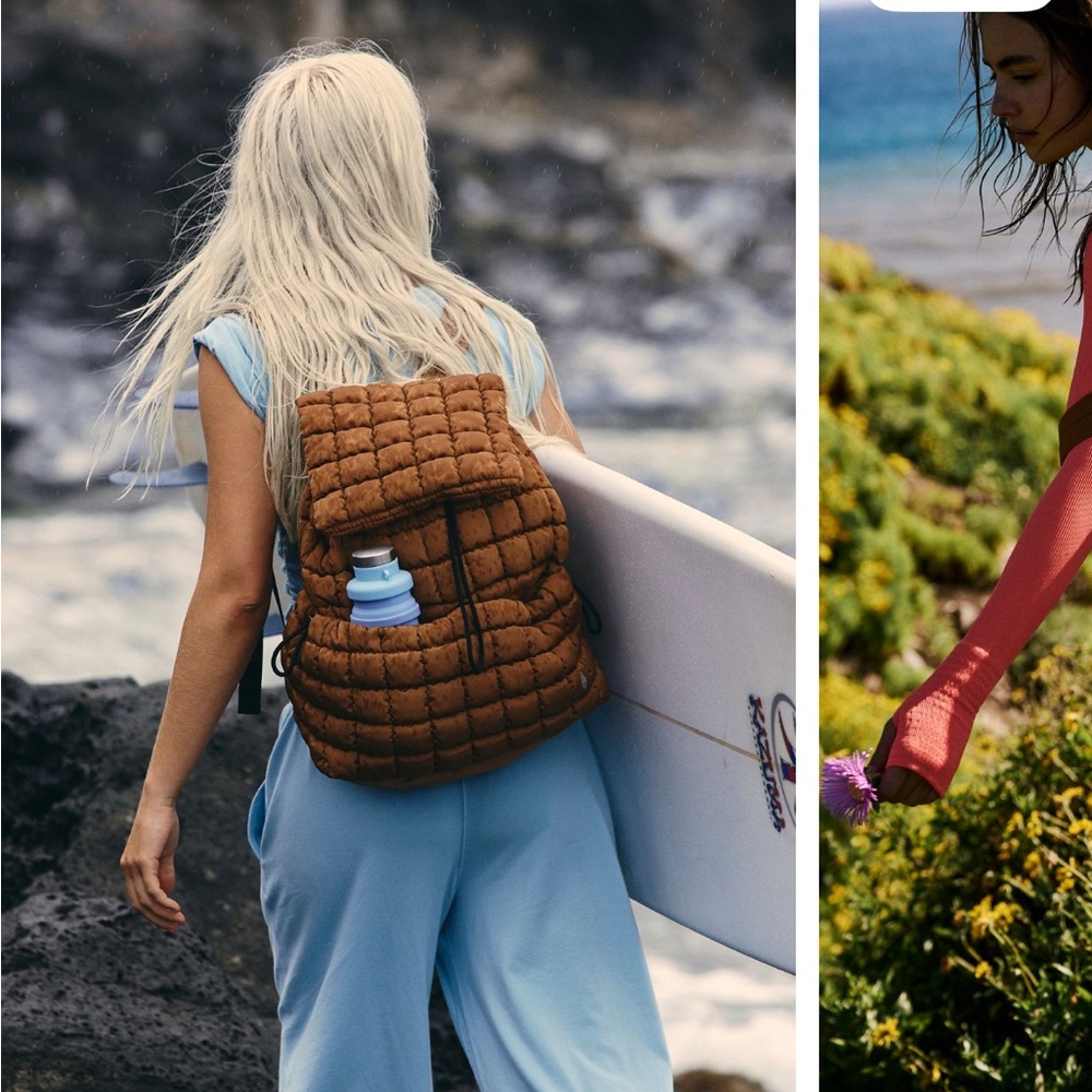 Free People Toffee quilt backpack